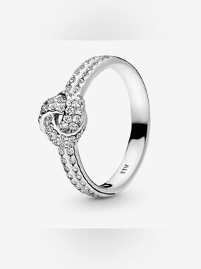 Pandora Sterling Silver Knot Ring with Cubic Zirconia - Silver